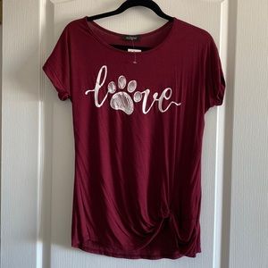 NWT Eclipse burgundy tee